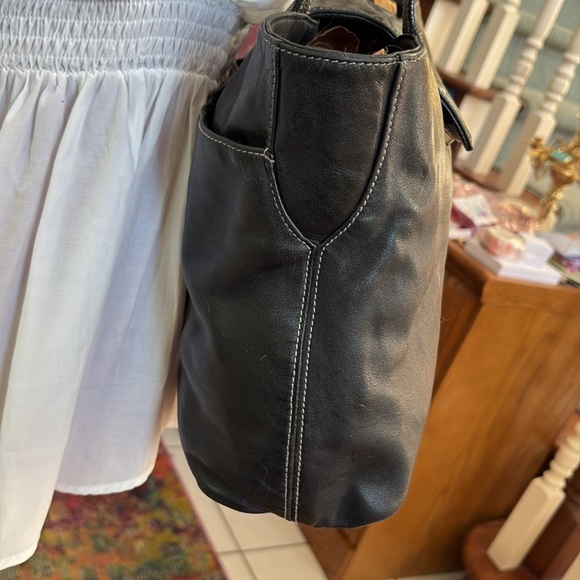 Ralph Lauren Shoulder bag business bag black smooth leather simple & gorgeous - Picture 5 of 12